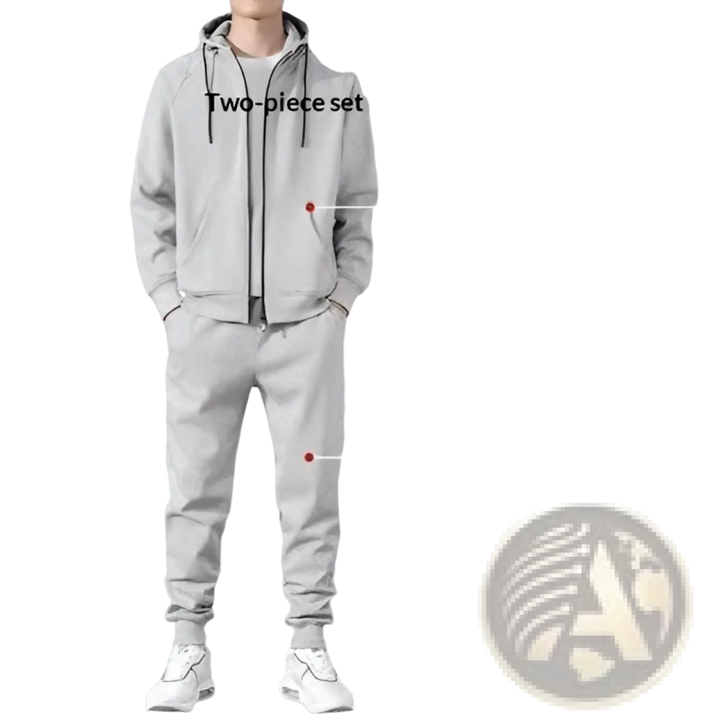 Mens Zip Up Hoodie and Jogger Sweatsuit Set