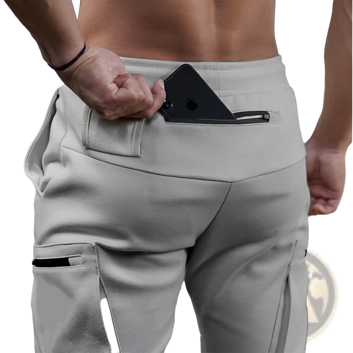 Men's Zipper Cargo Joggers Fitness Trousers