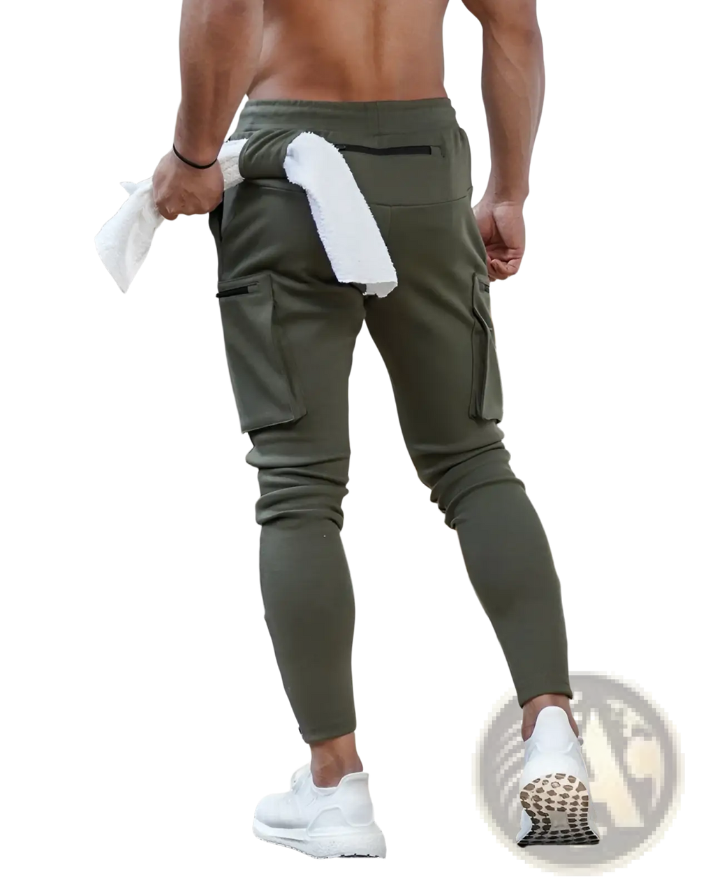 Men's Zipper Cargo Joggers Fitness Trousers