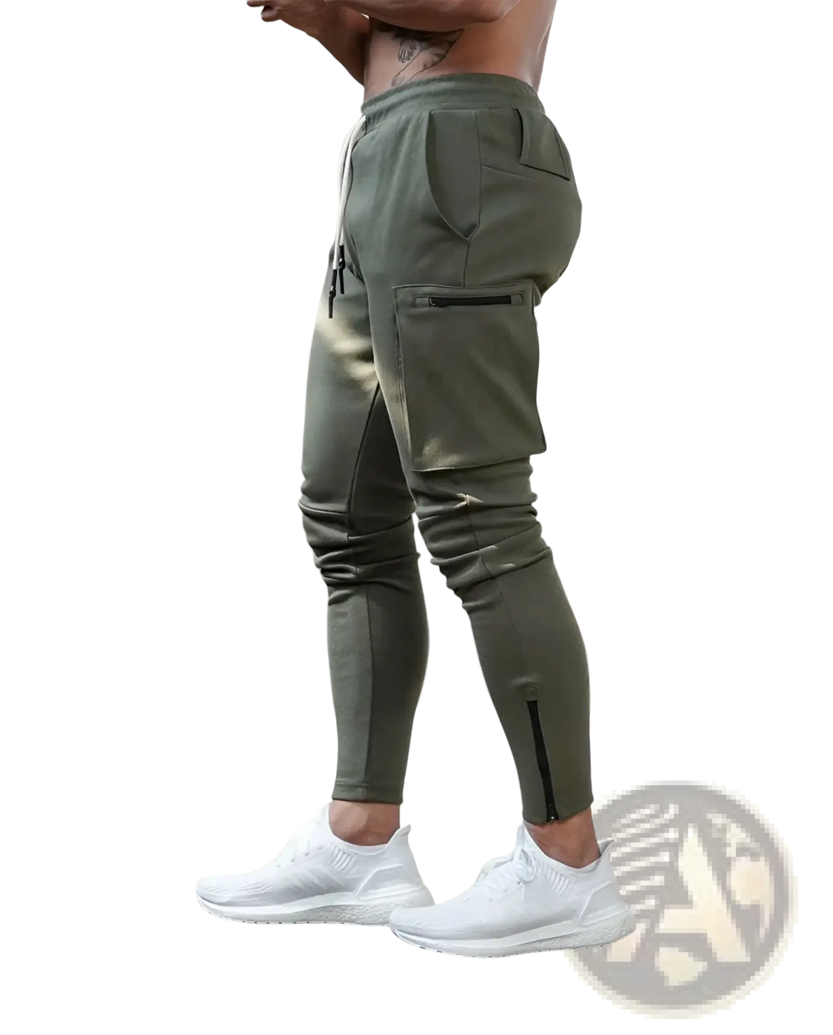 Men's Zipper Cargo Joggers Fitness Trousers