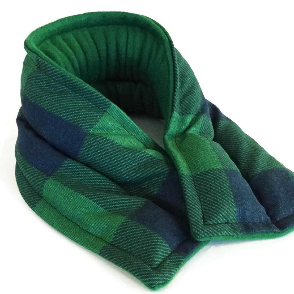 Neck Wrap Heat Pad or Cool Pack, Microwavable, Universal Standard Size, Rice and Flax Filled