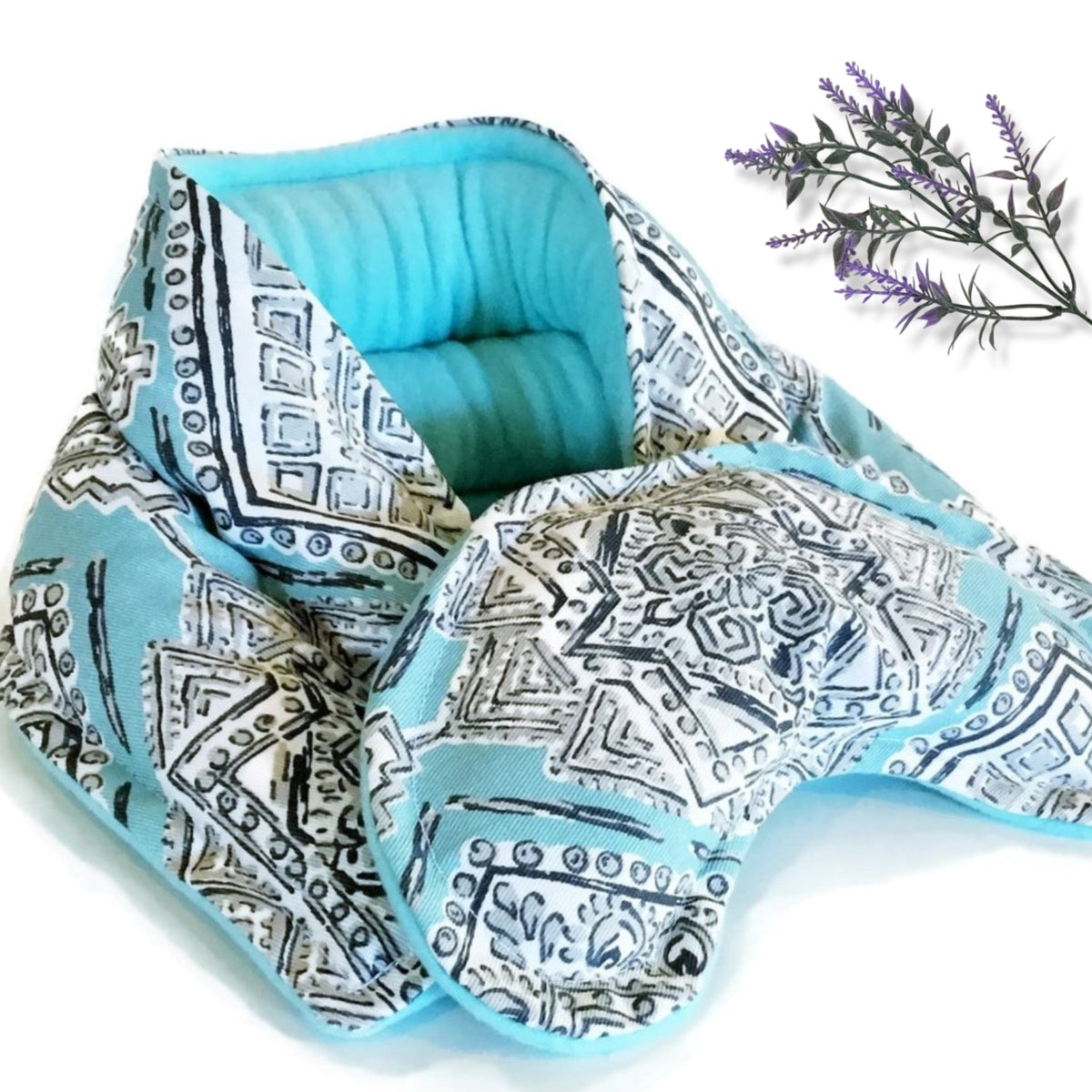 Neck Wrap with Eye Pillow, Microwavable Freezable Coordinating Kit for Soothing Therapy