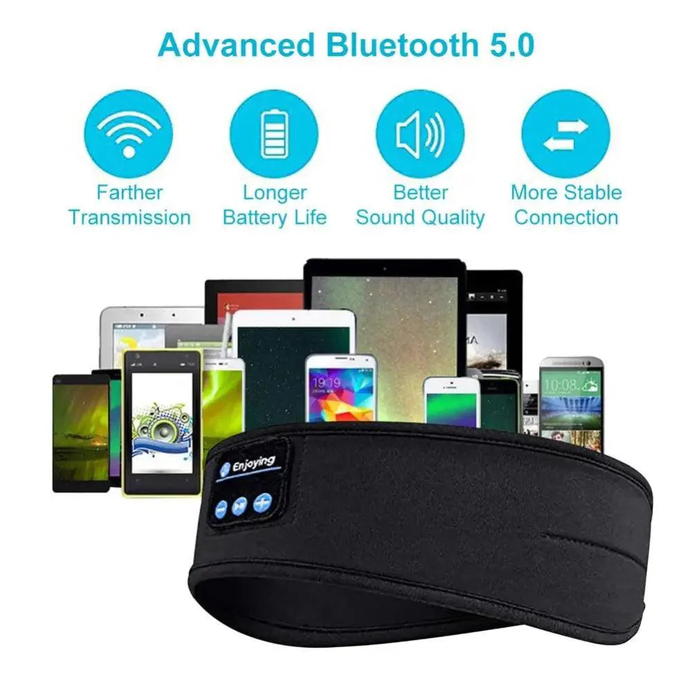 New  Bluetooth Wireless Headphones Sports Headband Soft Elastic Comfortable Headphones For Sleep Music Headset Speakers