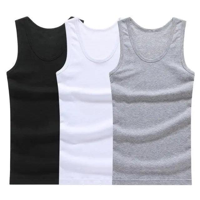100% Soft Cotton Mens Modern Sleeveless Tank Top Solid Muscle Vest Athletic Undershirts O-neck Gym Clothing Tees Tops Unique Soft Comfortable Summer Tops For Men Soft Cotton Sleeveless Tops for Men Classic Tank Tops