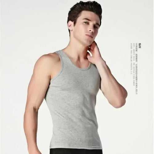 100% Soft Cotton Mens Modern Sleeveless Tank Top Solid Muscle Vest Athletic Undershirts O-neck Gym Clothing Tees Tops Unique Soft Comfortable Summer Tops For Men Soft Cotton Sleeveless Tops for Men Classic Tank Tops