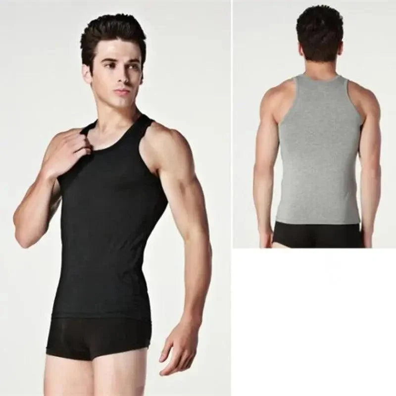 100% Soft Cotton Mens Modern Sleeveless Tank Top Solid Muscle Vest Athletic Undershirts O-neck Gym Clothing Tees Tops Unique Soft Comfortable Summer Tops For Men Soft Cotton Sleeveless Tops for Men Classic Tank Tops