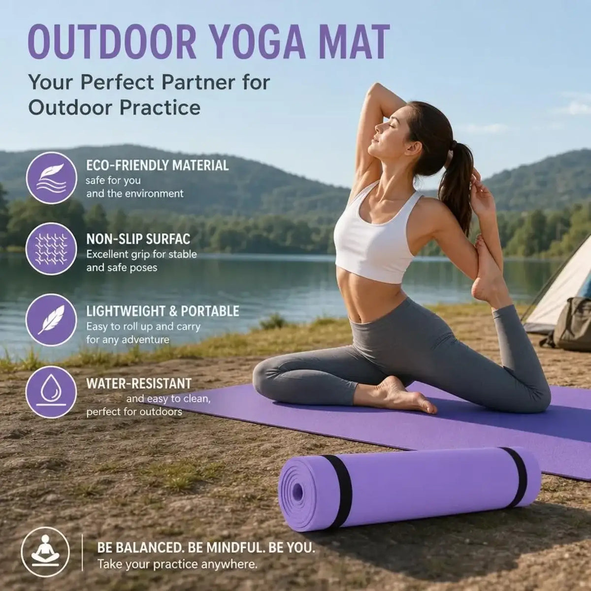 Portable Eva Exercise Mat for Fitness and Camping
