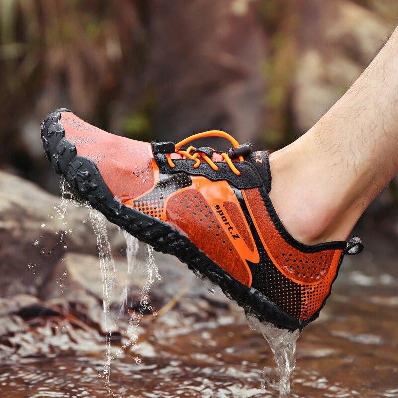 Mens Sports Water Shoes Non-Slip Beach Shoes Barefoot Upstream Shoes Quick-Dry Aqua Sock Barefoot For Beach Swim River Pool Lake Hiking Kayaking Surfing