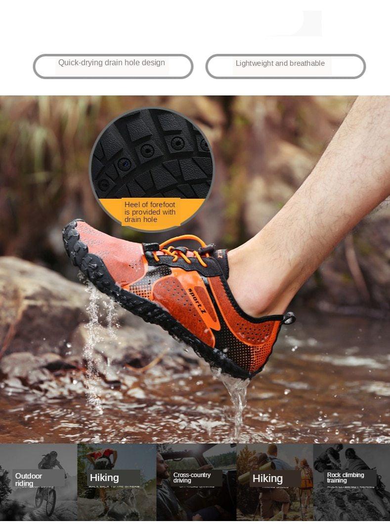 Mens Sports Water Shoes Non-Slip Beach Shoes Barefoot Upstream Shoes Quick-Dry Aqua Sock Barefoot For Beach Swim River Pool Lake Hiking Kayaking Surfing