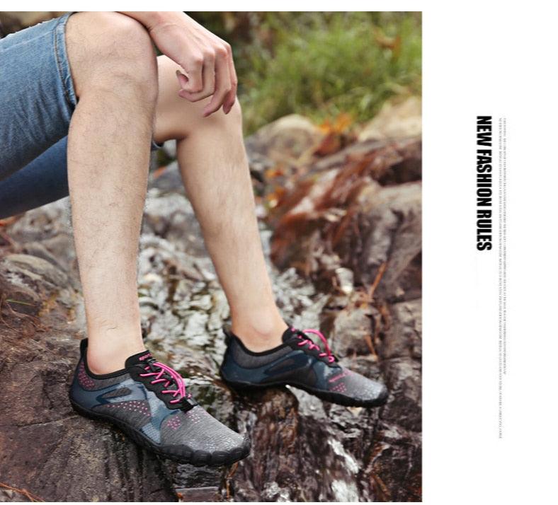 Mens Sports Water Shoes Non-Slip Beach Shoes Barefoot Upstream Shoes Quick-Dry Aqua Sock Barefoot For Beach Swim River Pool Lake Hiking Kayaking Surfing