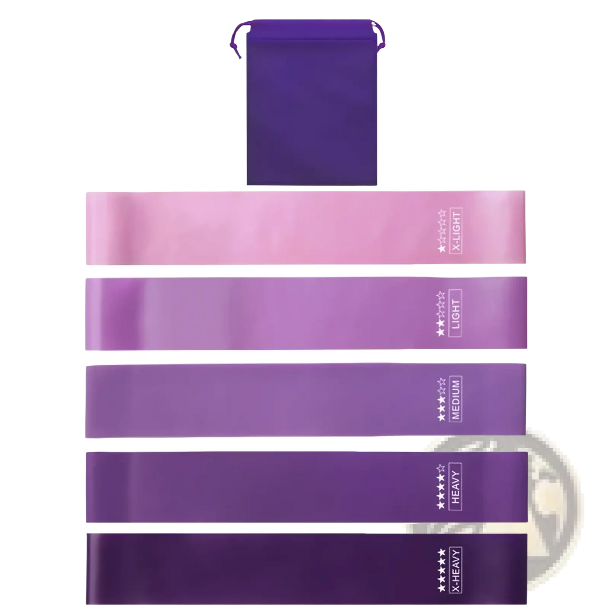 Purple Resistance Bands Set for Home Fitness