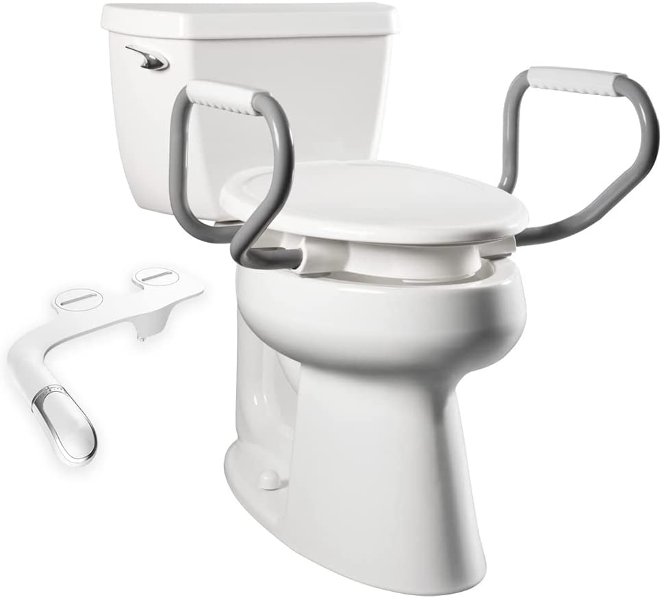 Raised Toilet Seat With Bidet & Handles