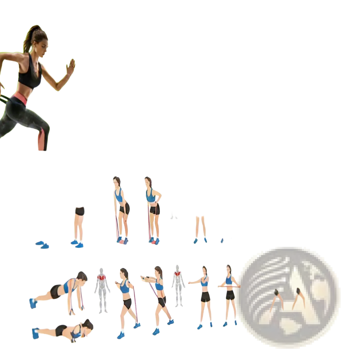 Resistance Band Workout Poster Fitness Training Guide