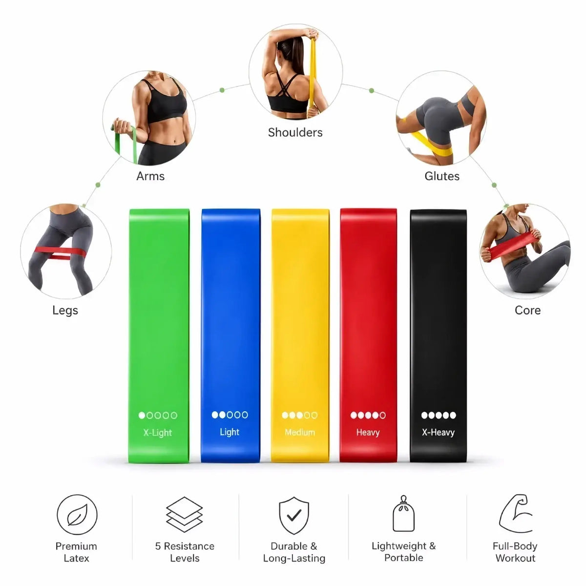 Resistance Bands Set for Home Fitness Workout