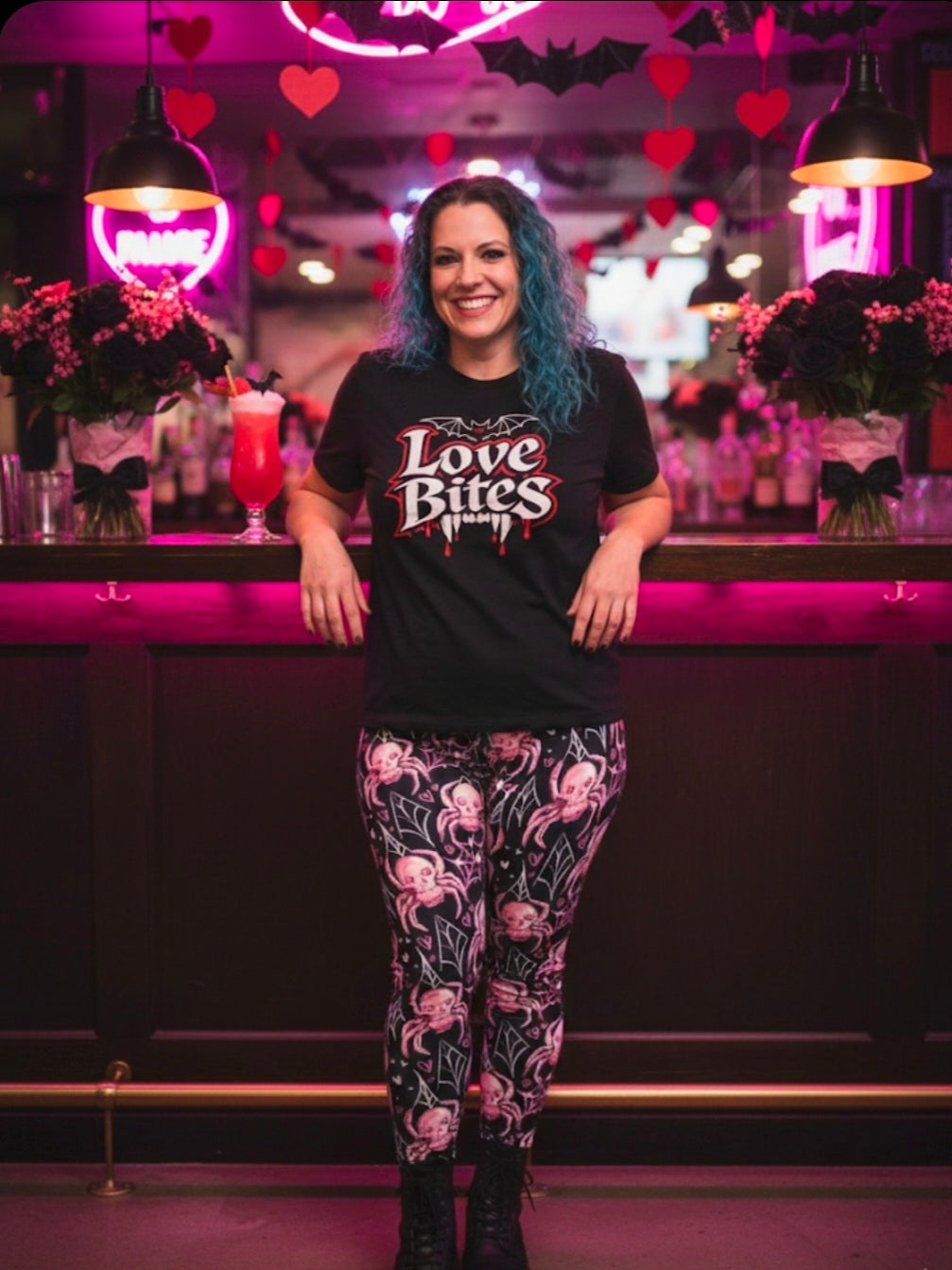 Fierce Love Exclusive Leggings - High-quality Handcrafted Vibrant Valentine's Day Valentine Spooky Love