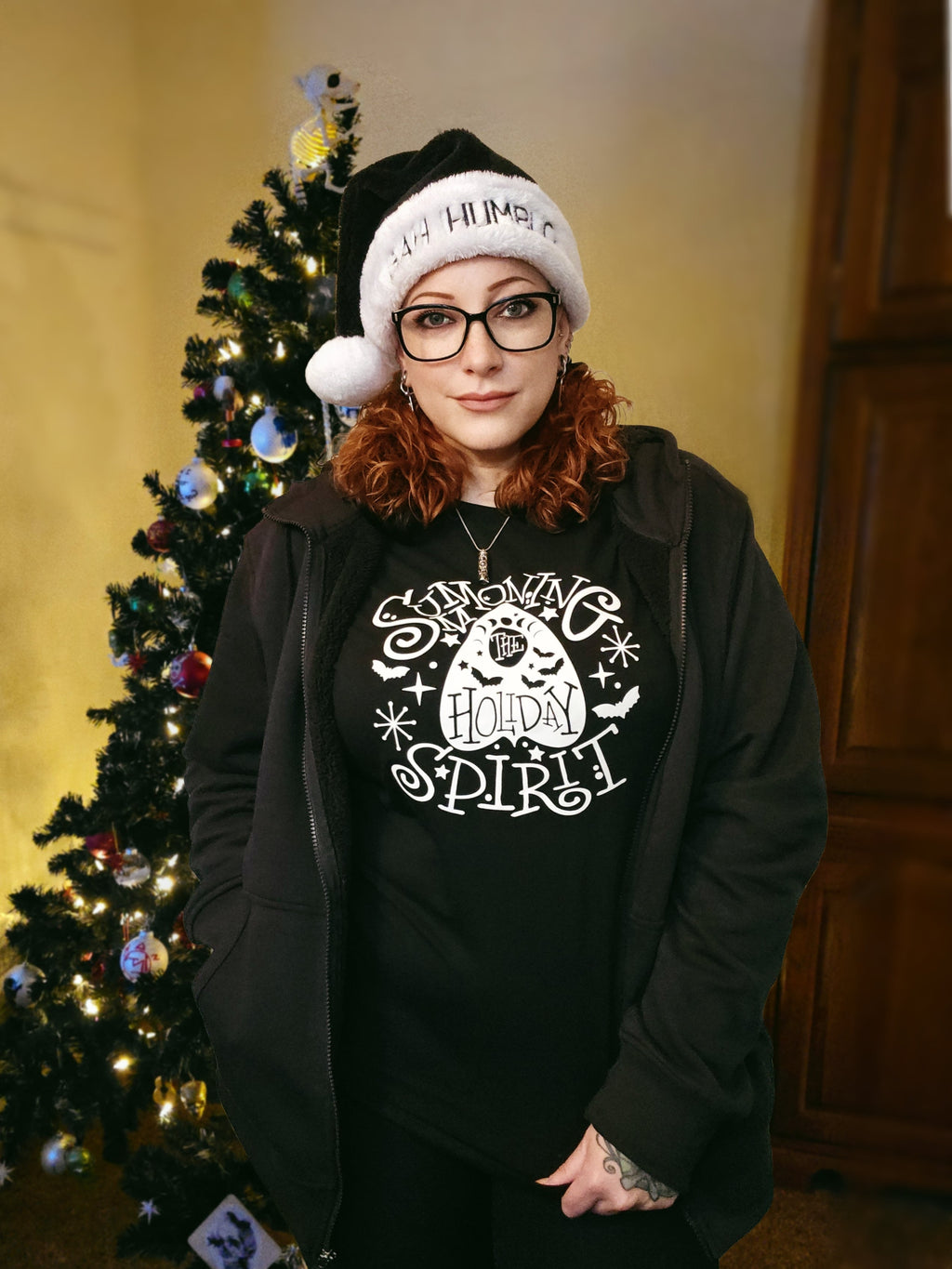 "Summoning the Holiday Spirit" Planchette Ouija Spooky Holiday Tee - Unisex Shirt