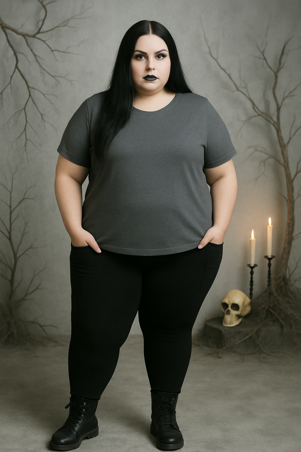 NEW Black Solid with Reinforced Pockets - High-quality Handcrafted Vibrant Leggings