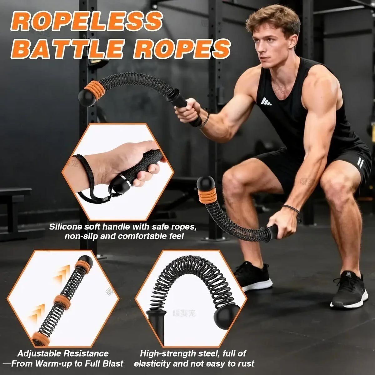 Ropeless Battle Rope Adjustable Fitness Training Equipment
