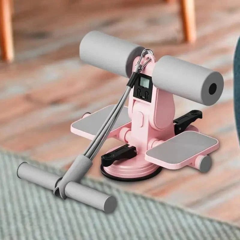 Sit Up Exercise Equipment Core Exerciser With Suction Cups Footrest And Tension Rope Fitness Equipment With Counting Function