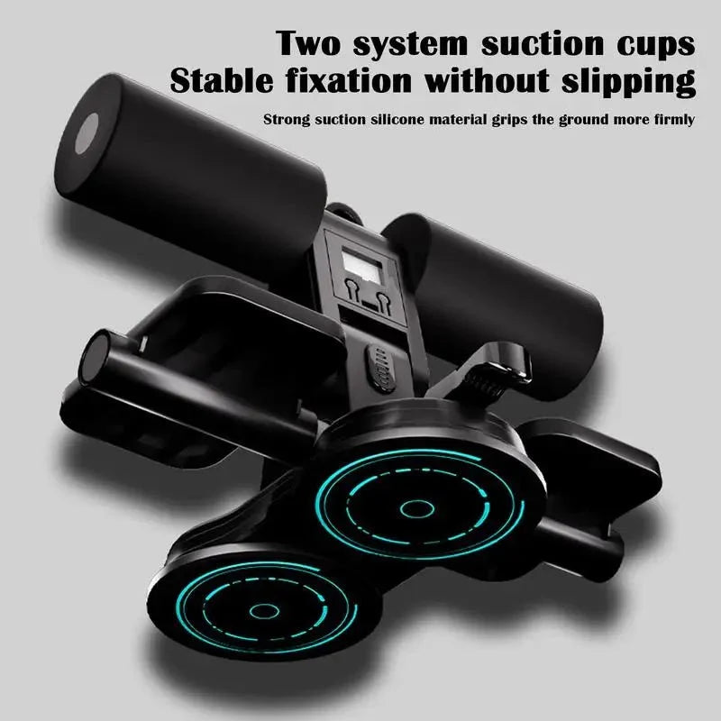 Sit Up Exercise Equipment Core Exerciser With Suction Cups Footrest And Tension Rope Fitness Equipment With Counting Function