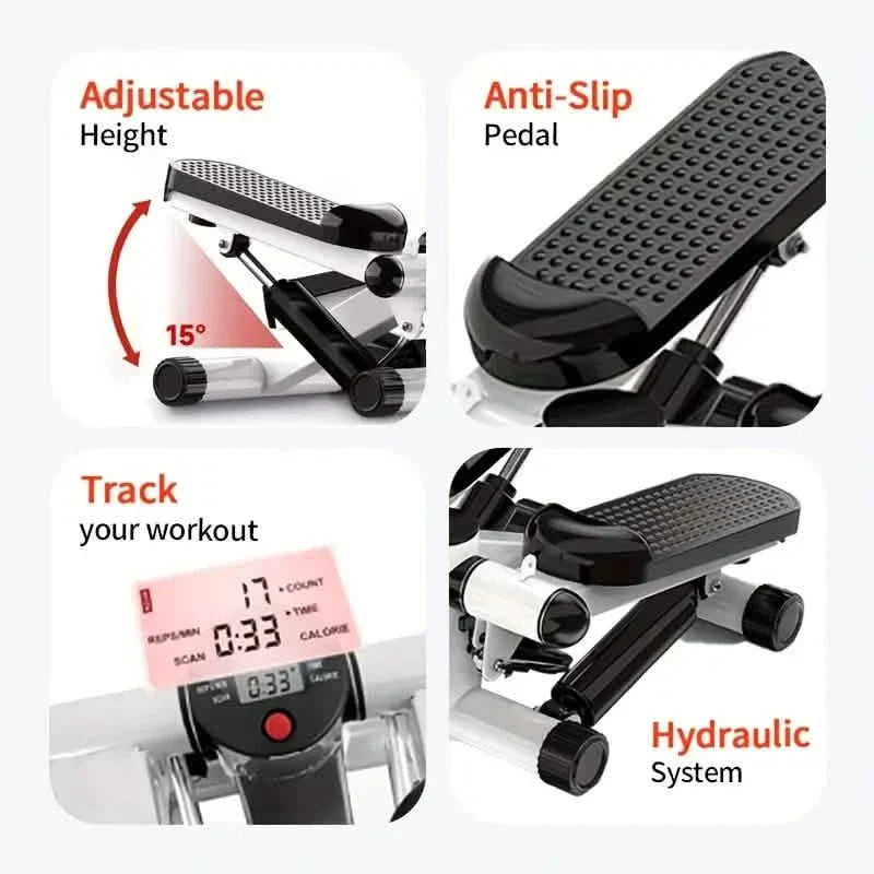 Stair Stepper With Resistance Bands For Exercise At Home