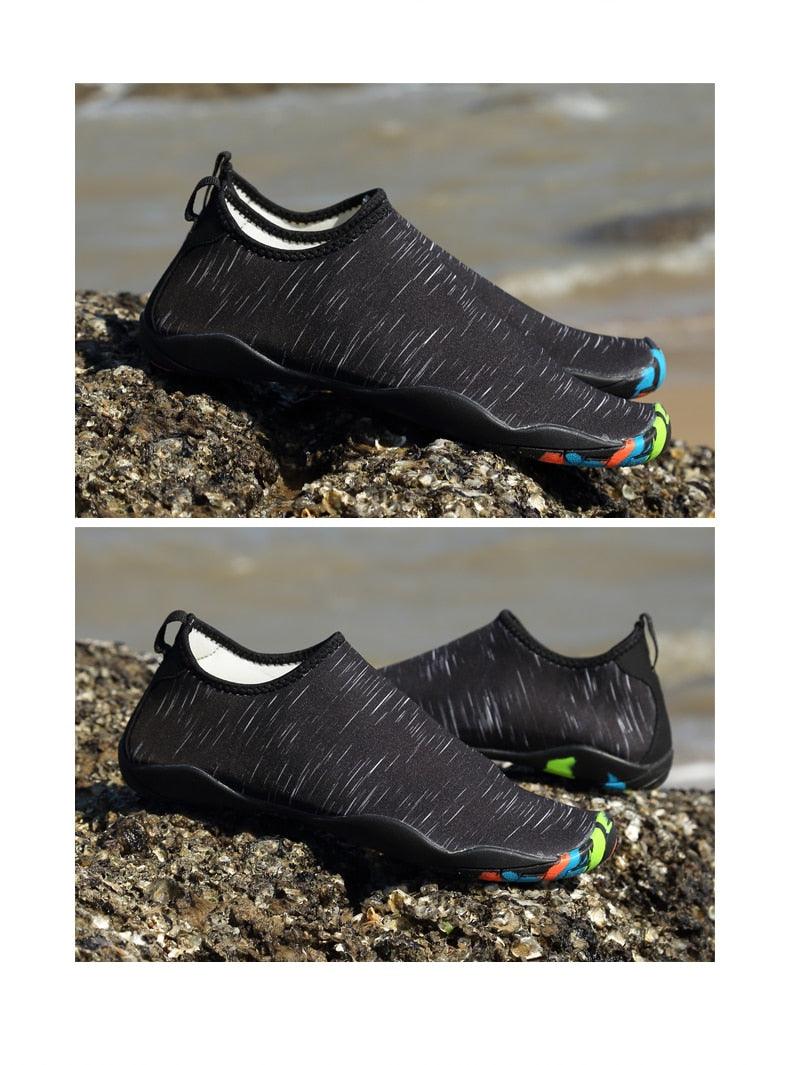 Mens Sports Water Shoes Non-Slip Beach Shoes Barefoot Upstream Shoes Quick-Dry Aqua Sock Barefoot For Beach Swim River Pool Lake Hiking Kayaking Surfing