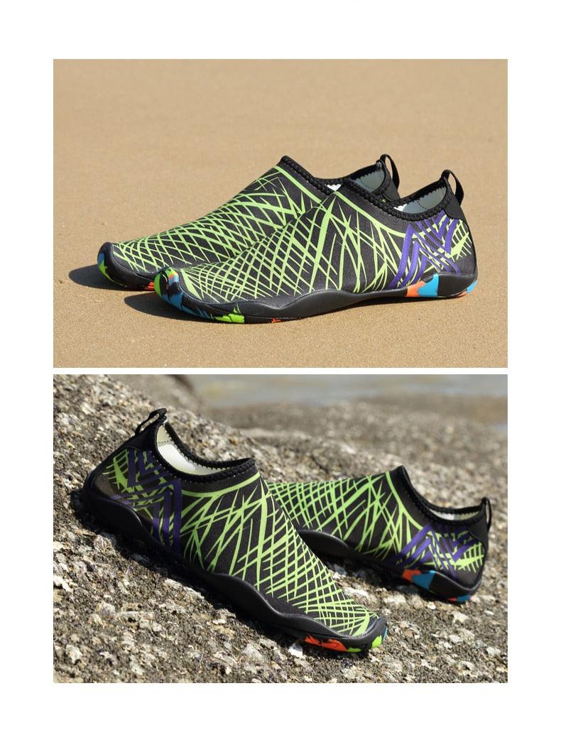 Mens Sports Water Shoes Non-Slip Beach Shoes Barefoot Upstream Shoes Quick-Dry Aqua Sock Barefoot For Beach Swim River Pool Lake Hiking Kayaking Surfing