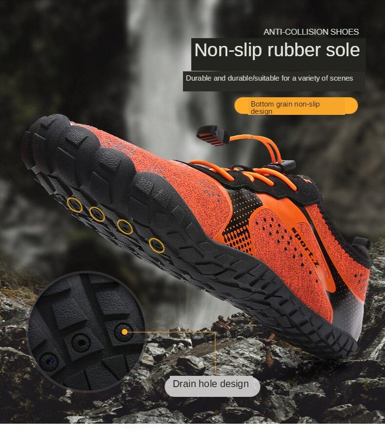 Mens Sports Water Shoes Non-Slip Beach Shoes Barefoot Upstream Shoes Quick-Dry Aqua Sock Barefoot For Beach Swim River Pool Lake Hiking Kayaking Surfing