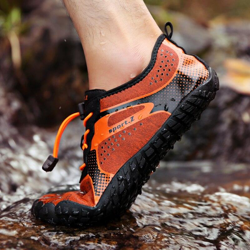 Mens Sports Water Shoes Non-Slip Beach Shoes Barefoot Upstream Shoes Quick-Dry Aqua Sock Barefoot For Beach Swim River Pool Lake Hiking Kayaking Surfing