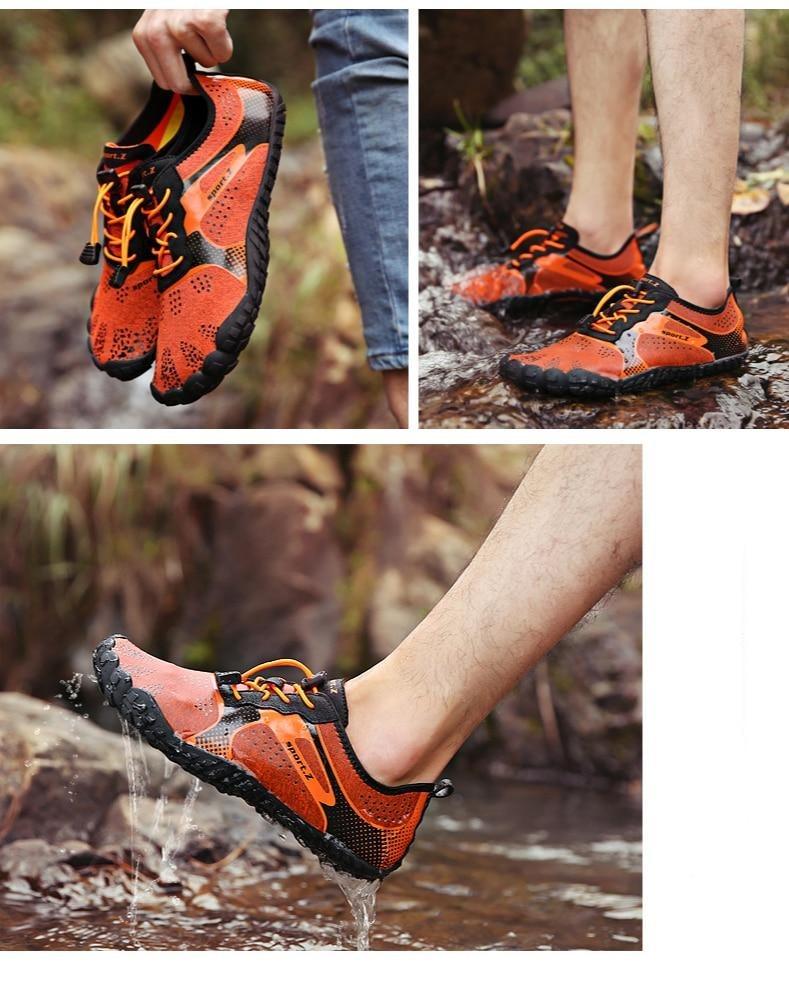 Mens Sports Water Shoes Non-Slip Beach Shoes Barefoot Upstream Shoes Quick-Dry Aqua Sock Barefoot For Beach Swim River Pool Lake Hiking Kayaking Surfing