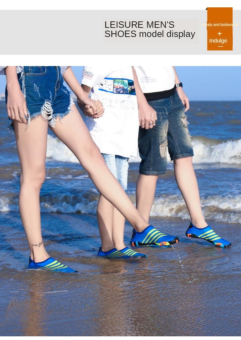 Mens Sports Water Shoes Non-Slip Beach Shoes Barefoot Upstream Shoes Quick-Dry Aqua Sock Barefoot For Beach Swim River Pool Lake Hiking Kayaking Surfing