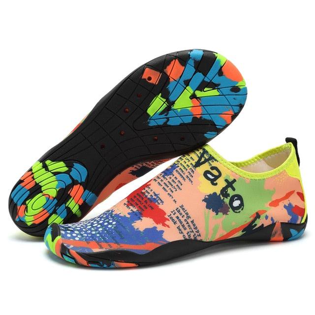 Mens Sports Water Shoes Non-Slip Beach Shoes Barefoot Upstream Shoes Quick-Dry Aqua Sock Barefoot For Beach Swim River Pool Lake Hiking Kayaking Surfing