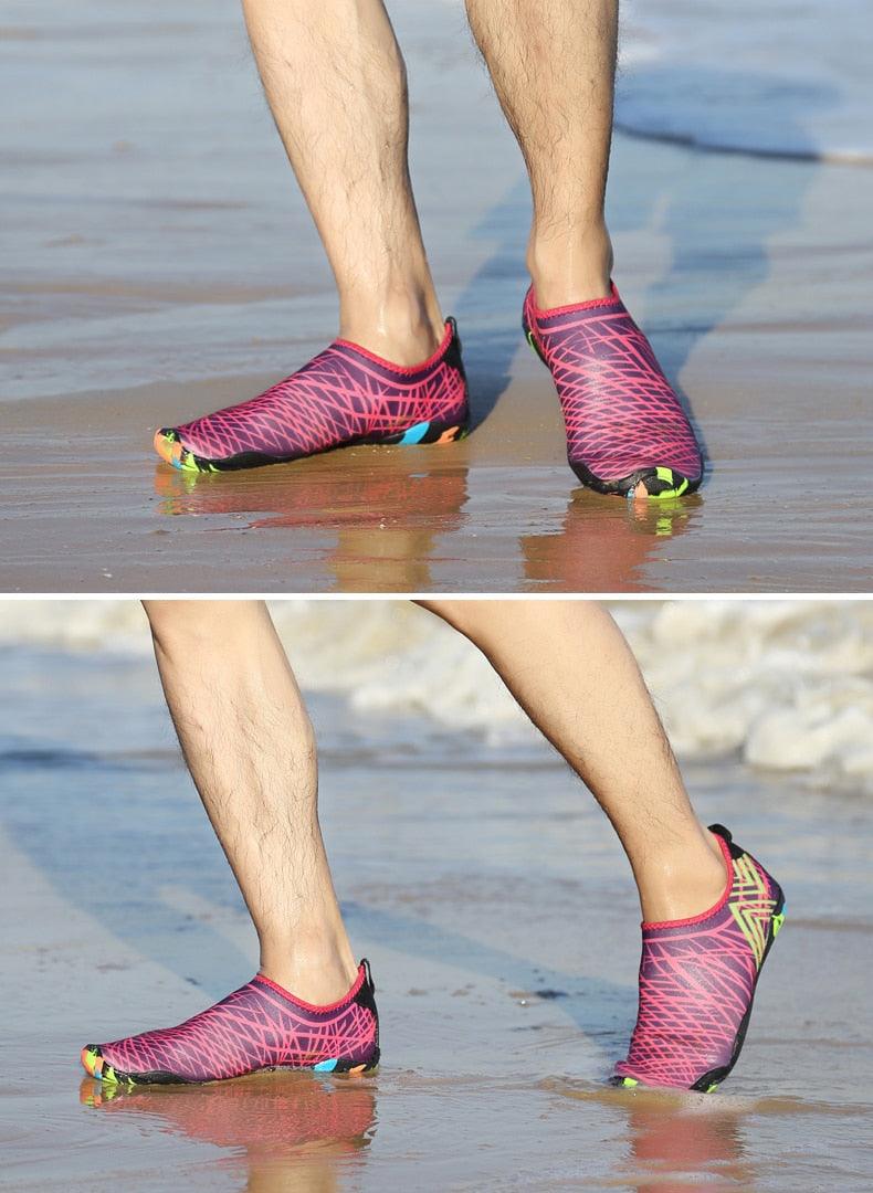 Mens Sports Water Shoes Non-Slip Beach Shoes Barefoot Upstream Shoes Quick-Dry Aqua Sock Barefoot For Beach Swim River Pool Lake Hiking Kayaking Surfing
