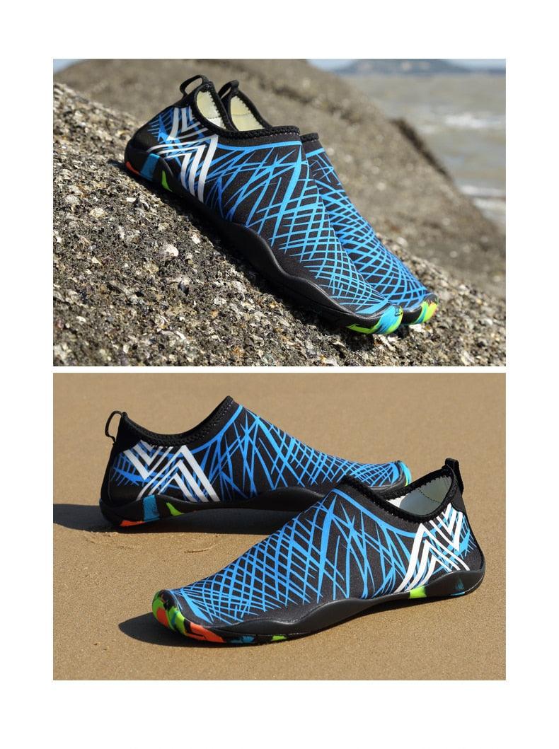 Mens Sports Water Shoes Non-Slip Beach Shoes Barefoot Upstream Shoes Quick-Dry Aqua Sock Barefoot For Beach Swim River Pool Lake Hiking Kayaking Surfing