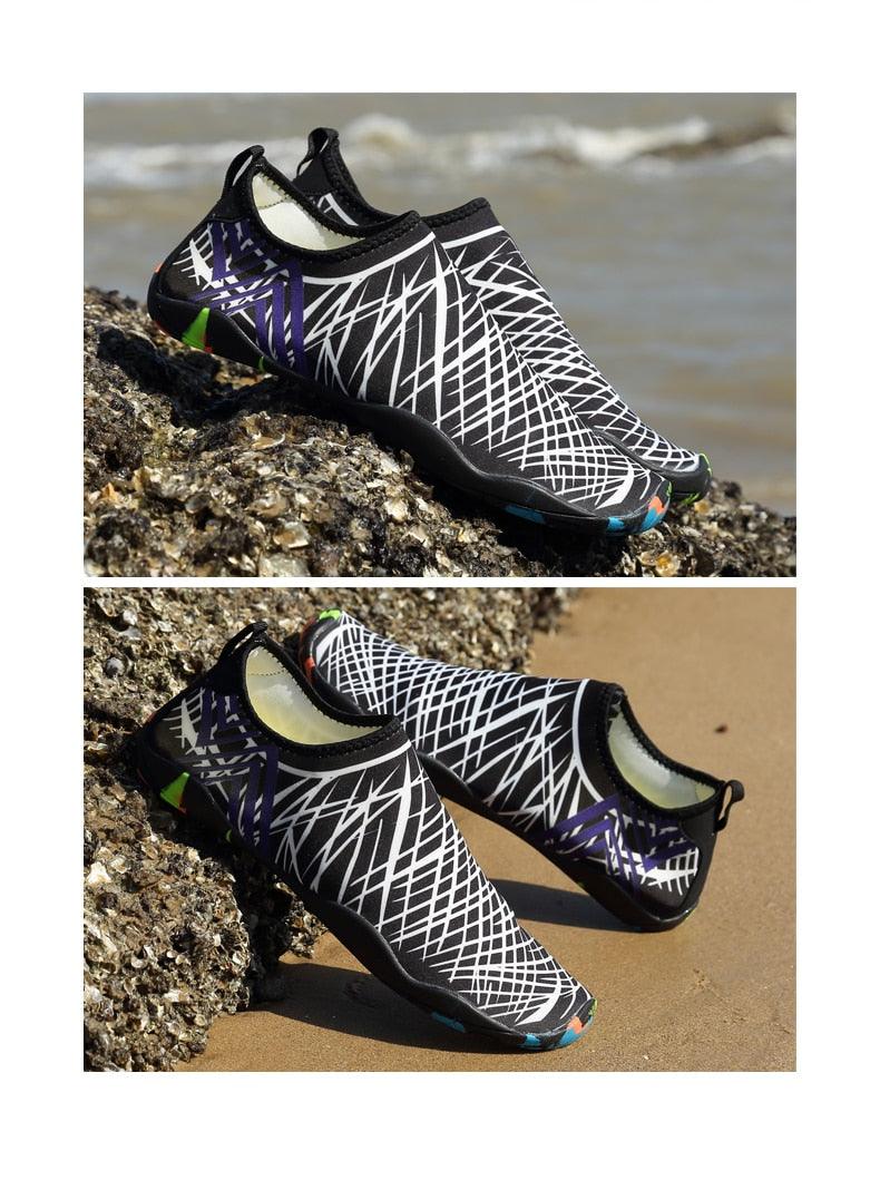 Mens Sports Water Shoes Non-Slip Beach Shoes Barefoot Upstream Shoes Quick-Dry Aqua Sock Barefoot For Beach Swim River Pool Lake Hiking Kayaking Surfing