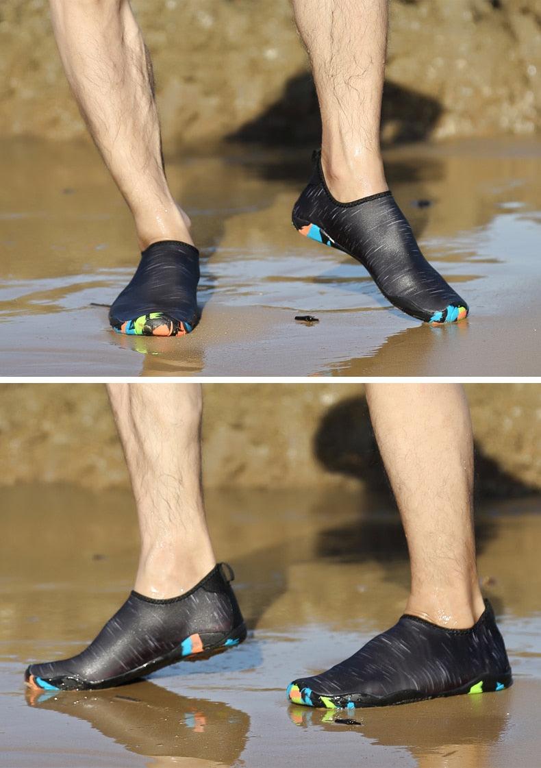 Mens Sports Water Shoes Non-Slip Beach Shoes Barefoot Upstream Shoes Quick-Dry Aqua Sock Barefoot For Beach Swim River Pool Lake Hiking Kayaking Surfing