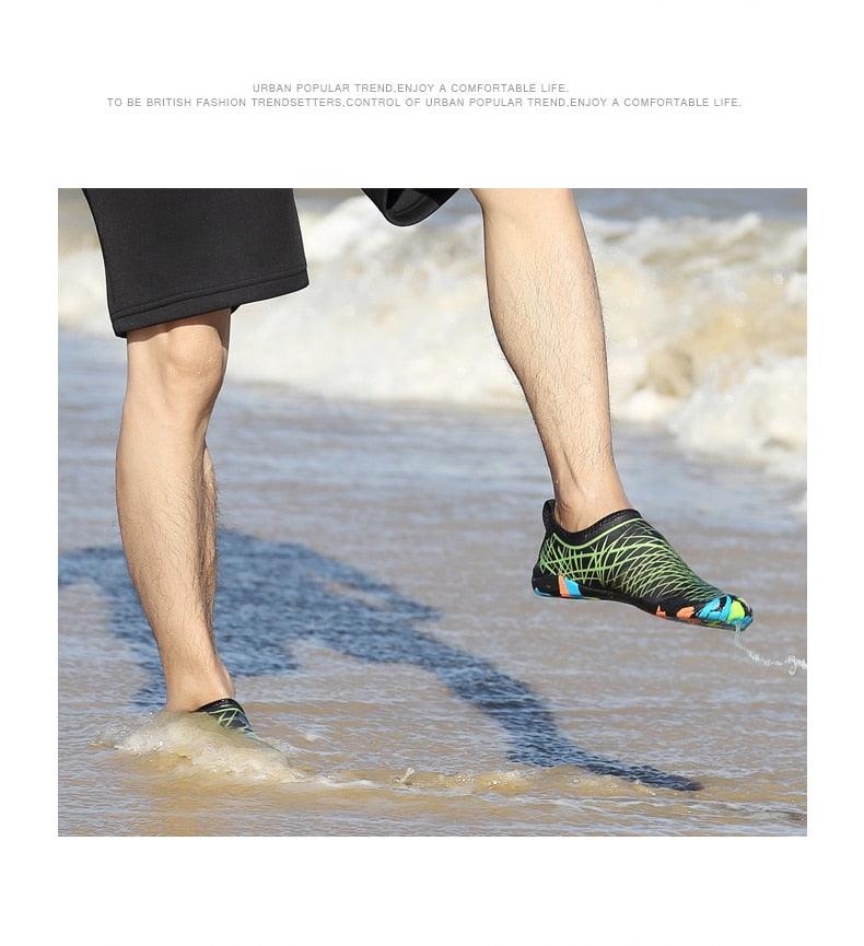 Mens Sports Water Shoes Non-Slip Beach Shoes Barefoot Upstream Shoes Quick-Dry Aqua Sock Barefoot For Beach Swim River Pool Lake Hiking Kayaking Surfing