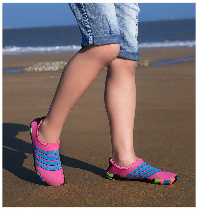 Mens Sports Water Shoes Non-Slip Beach Shoes Barefoot Upstream Shoes Quick-Dry Aqua Sock Barefoot For Beach Swim River Pool Lake Hiking Kayaking Surfing