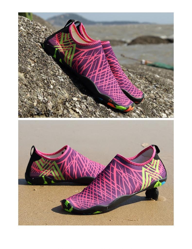 Mens Sports Water Shoes Non-Slip Beach Shoes Barefoot Upstream Shoes Quick-Dry Aqua Sock Barefoot For Beach Swim River Pool Lake Hiking Kayaking Surfing
