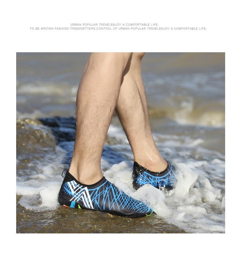 Mens Sports Water Shoes Non-Slip Beach Shoes Barefoot Upstream Shoes Quick-Dry Aqua Sock Barefoot For Beach Swim River Pool Lake Hiking Kayaking Surfing