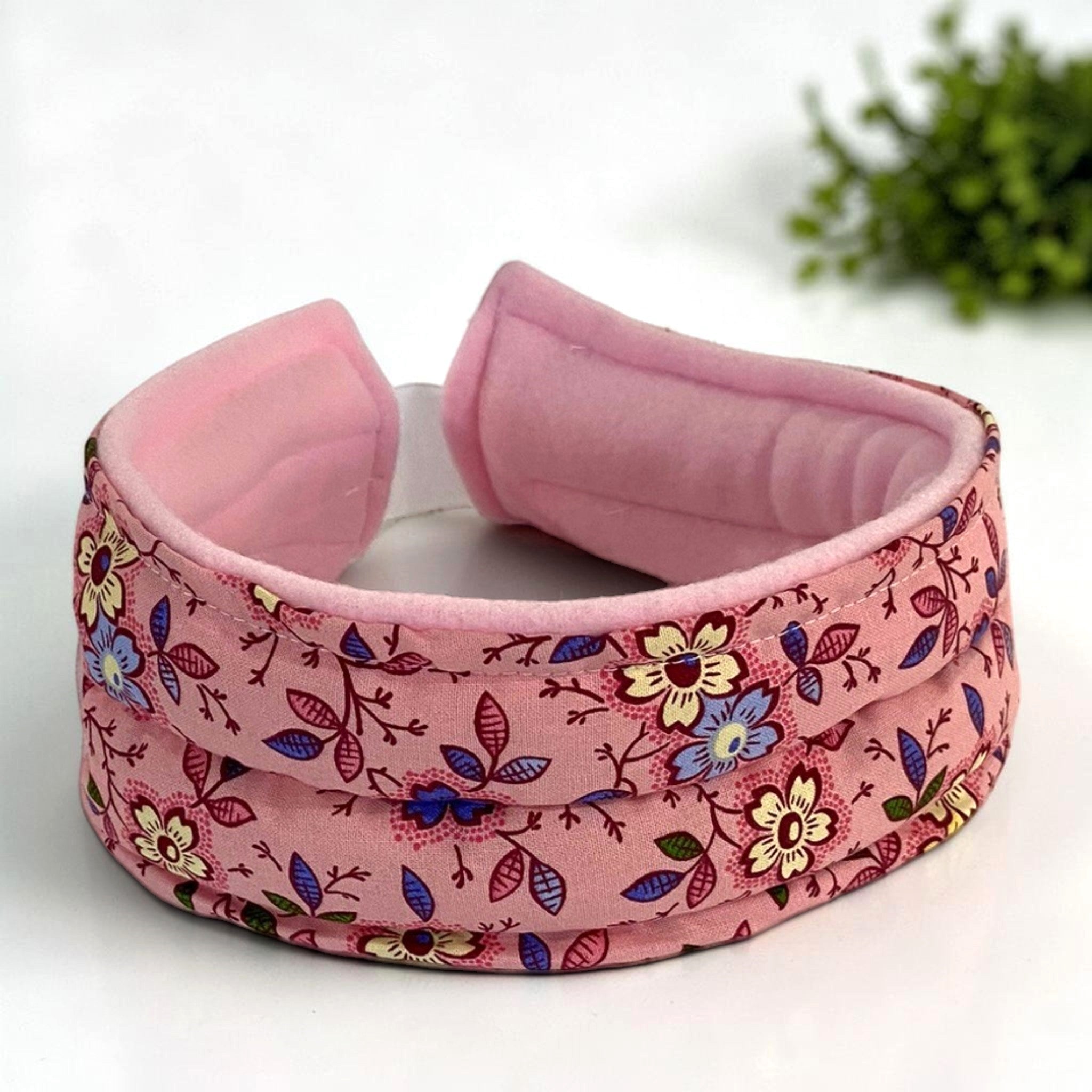 Headband Hot or Cold: Headache, TMJ Wrap with Hook and Loop Closure - Flax Seed and Rice Filling - Flexible Two-Channel Design