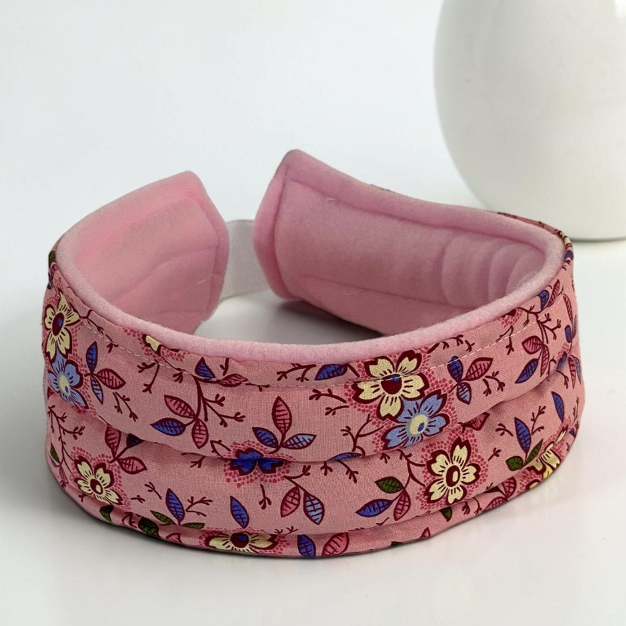 Headband Hot or Cold: Headache, TMJ Wrap with Hook and Loop Closure - Flax Seed and Rice Filling - Flexible Two-Channel Design