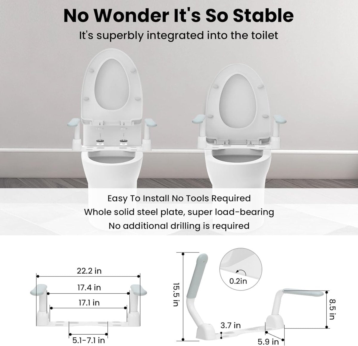 Toilet Safety Rails | Get up from the toilet easier