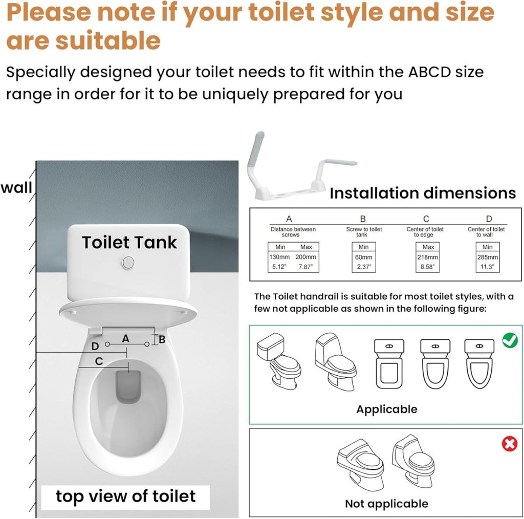 Toilet Safety Rails | Get up from the toilet easier