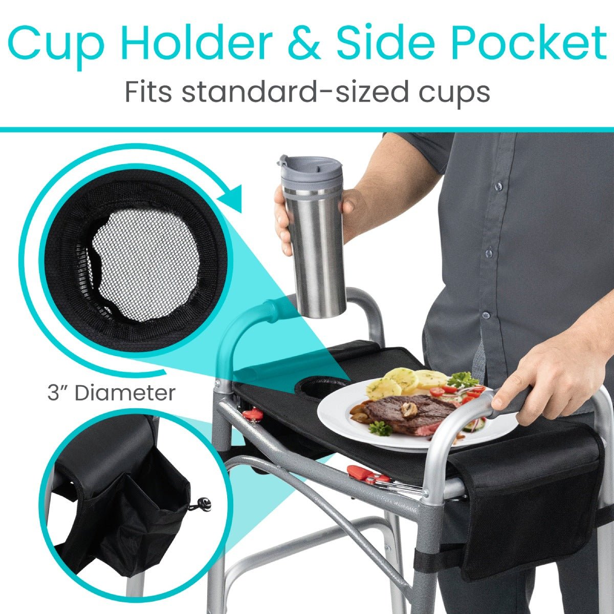 Walker Tray With Pockets