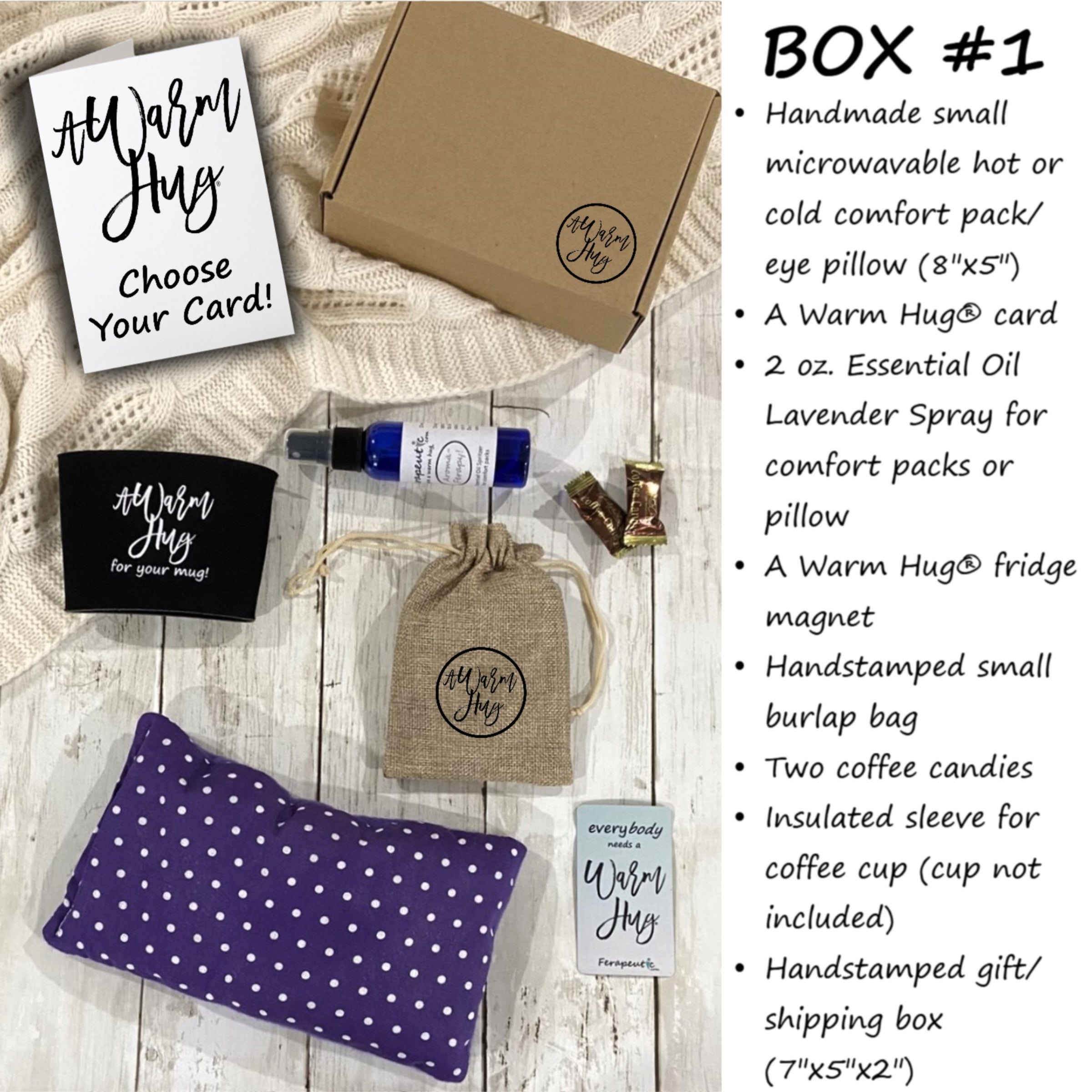 Practical and Comforting Gift Box:  A Warm Hug Microwave Heating Pads by Ferapeutic, Purple Fabric