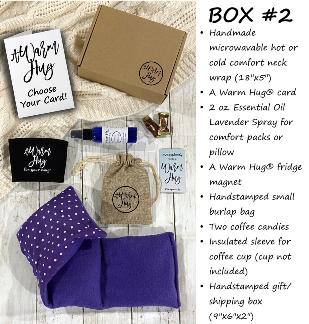 Practical and Comforting Gift Box:  A Warm Hug Microwave Heating Pads by Ferapeutic, Purple Fabric