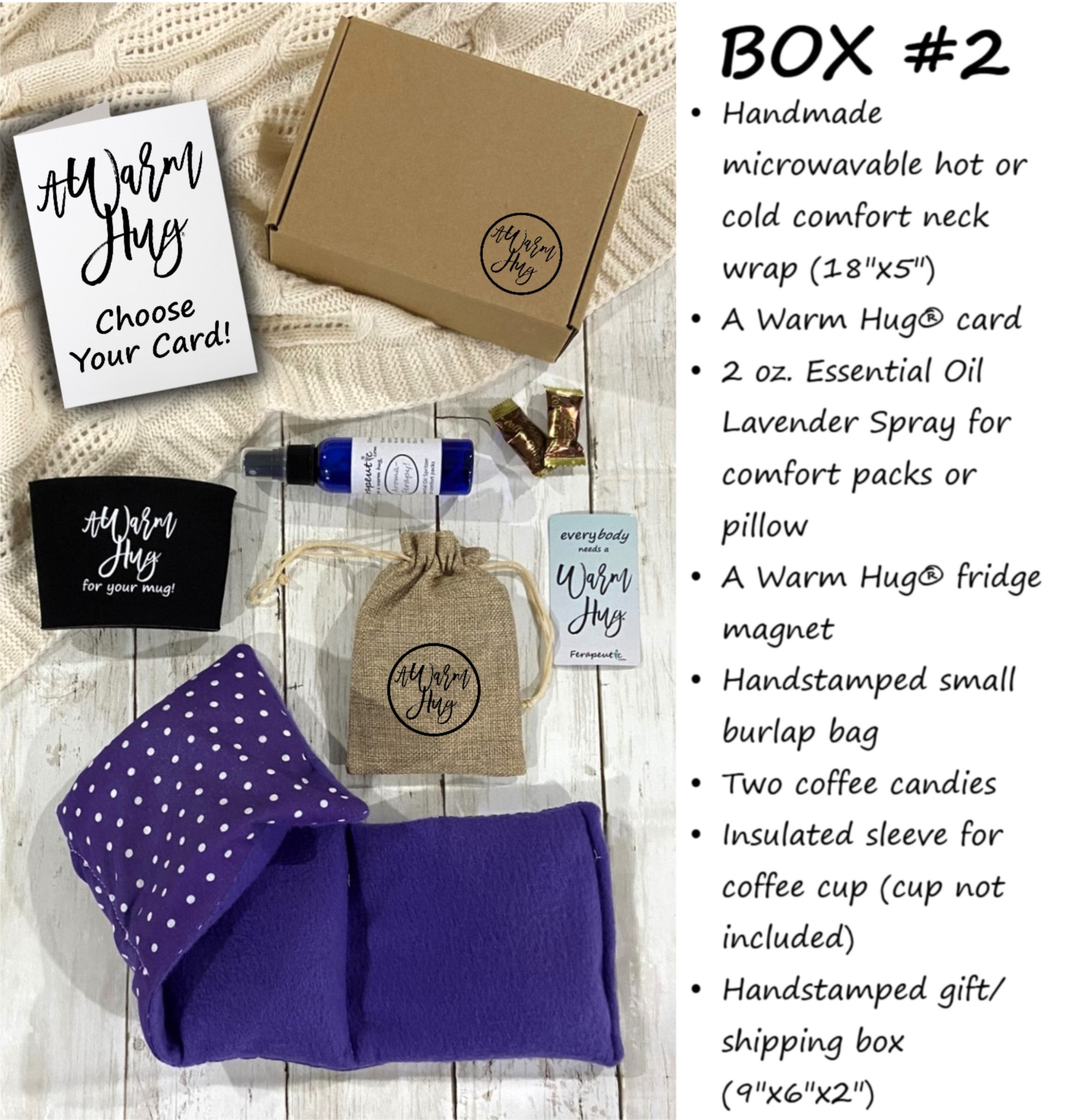 Practical and Comforting Gift Box:  A Warm Hug Microwave Heating Pads by Ferapeutic, Purple Fabric