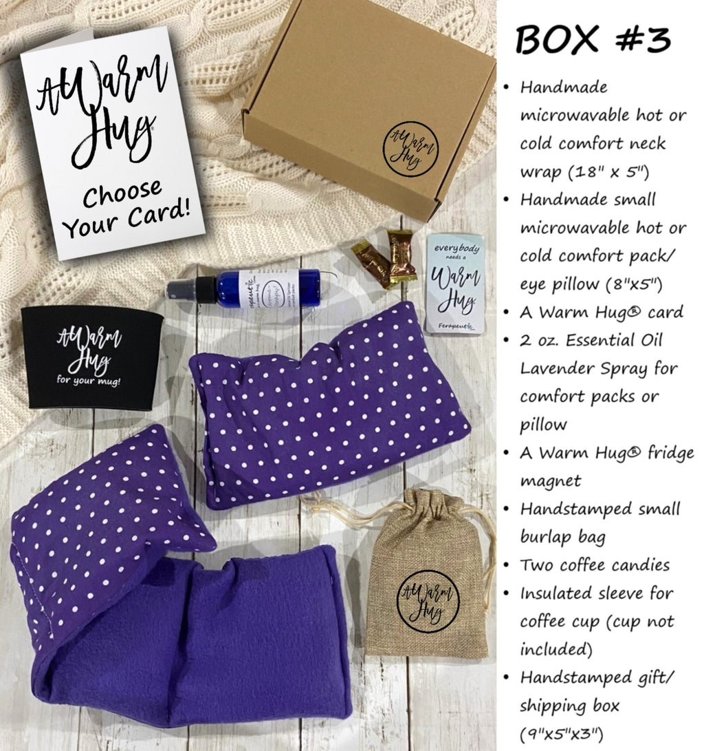 Practical and Comforting Gift Box:  A Warm Hug Microwave Heating Pads by Ferapeutic, Purple Fabric
