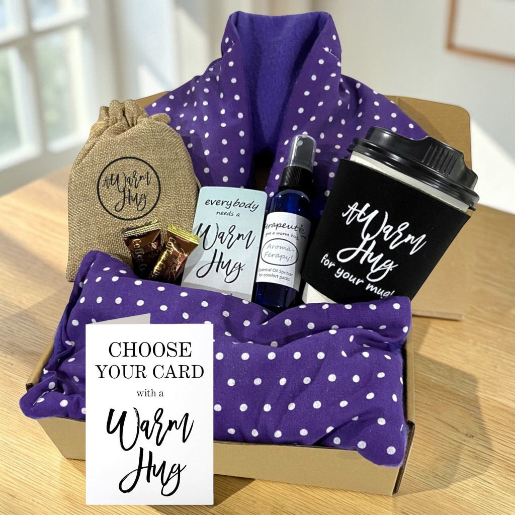 Practical and Comforting Gift Box:  A Warm Hug Microwave Heating Pads by Ferapeutic, Purple Fabric